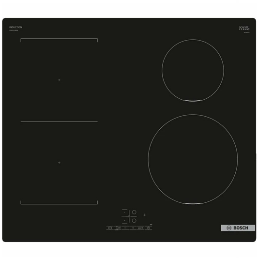 Bosch PWP611BB5B Series 4 Plug & Play ( 13 Amp Plug ) Induction Hob With Combi Zone