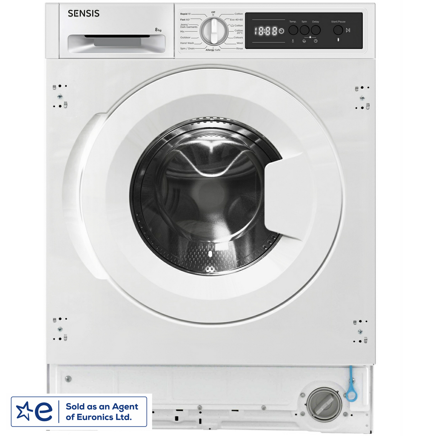 Sensis WMBI01814AW 8kg 1400 Spin Built-in Washing Machine