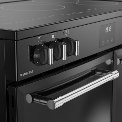 Belling Farmhouse 90Ei Black Induction Range Cooker