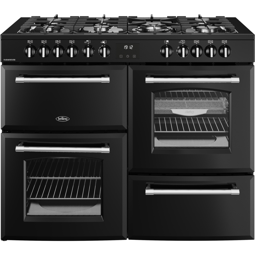 Belling Farmhouse 110DFT Black Dual Fuel Range Cooker