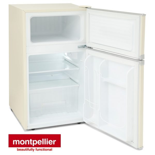 Montpellier MAB2035C 48CM ( 85.5cm High ) Cream Retro Style Under Counter Fridge Freezer