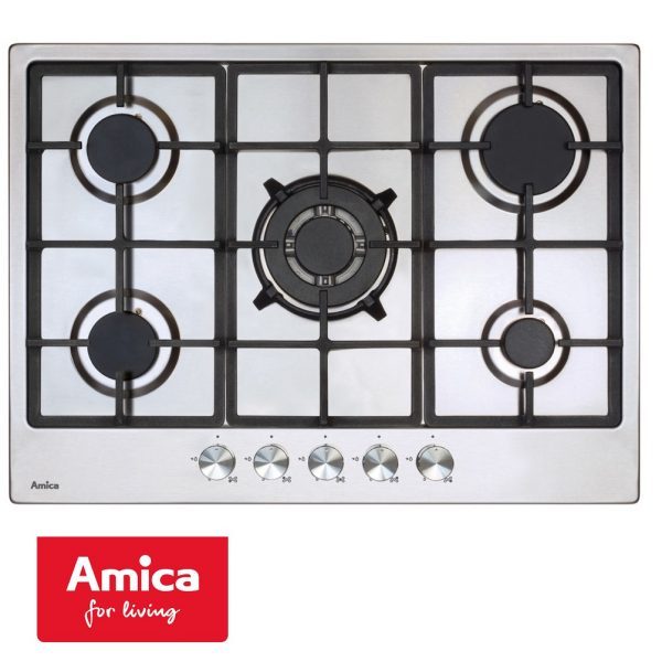 Amica AGH7100SS Stainless Steel Built- In Gas 5 Burner Hob