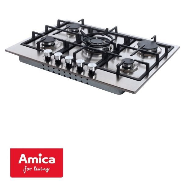 Amica AGH7100SS Stainless Steel Built- In Gas 5 Burner Hob