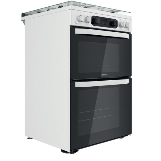 Hotpoint HDM67G0CCW Gas Cooker With Double Oven & Lid