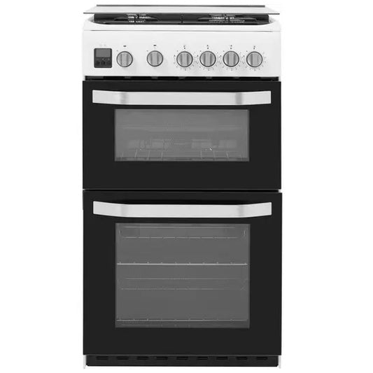 Hotpoint HD5G00CCW Gas Cooker With Double Oven & Glass Lid