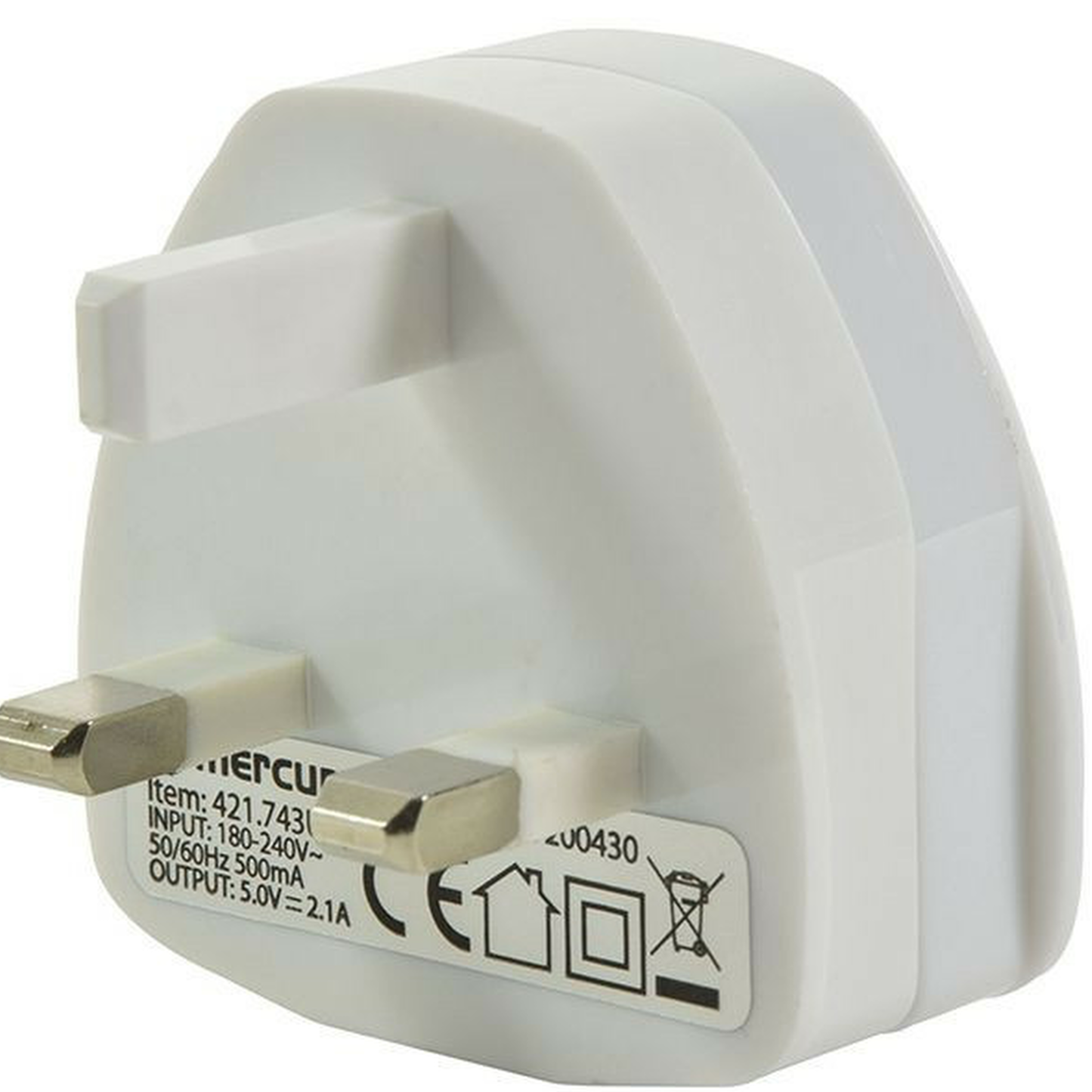 2.1 Amp USB Mains Adaptor Plug