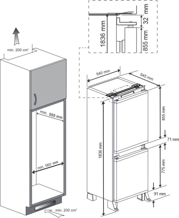 Blomberg KNE4564EVI Built-In 50 / 50 Frost Free Fridge Freezer