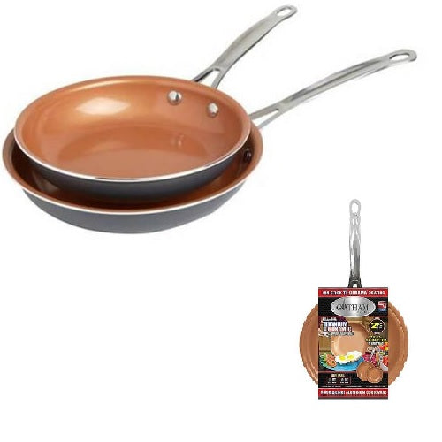 Gotham 1248FECAY 2 Piece Induction Fry Pan Set In Copper