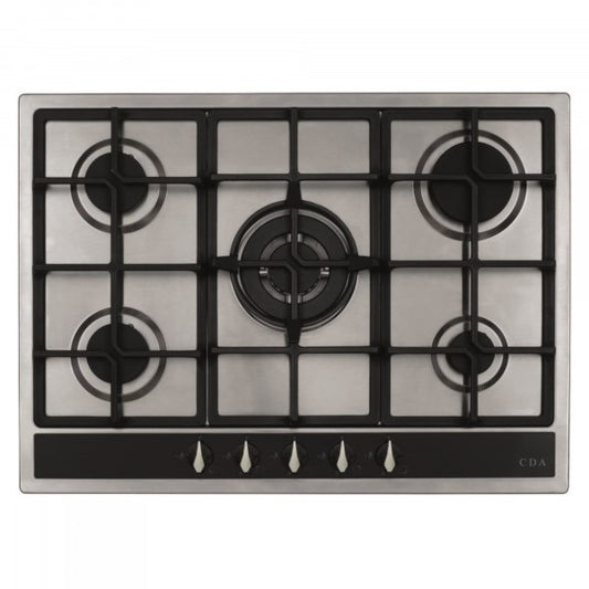 CDA HG7351SS Stainless Built- In 5 Burner Gas Hob With WOK Feature
