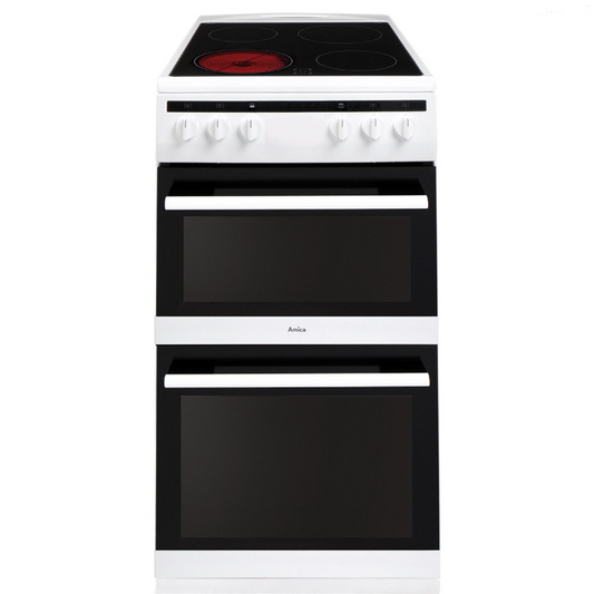 Amica AFC5100WH 50cm Twin Cavity Ceramic Cooker
