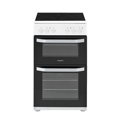 Hotpoint HD5V92KCW 50cm Electric Cooker With Twin Cavity