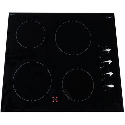 CDA HC6212FR Built- In Ceramic Electric Hob With Side Control Knobs