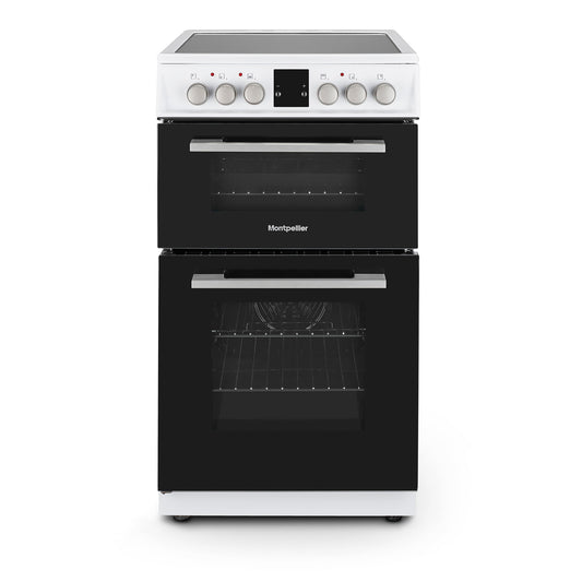 Montpellier MDOC50FW 50CM White Double Oven Electric Cooker