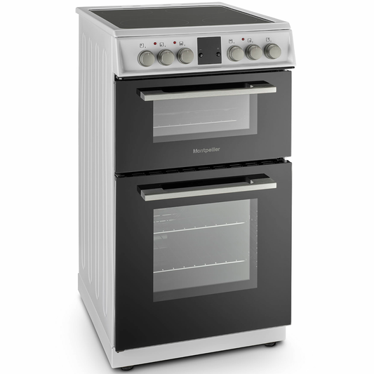 Montpellier MDOC50FW 50CM White Double Oven Electric Cooker