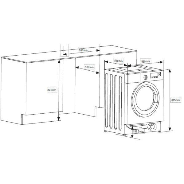 CDA CI327 7kg 1400 Spin Built-in Washing Machine