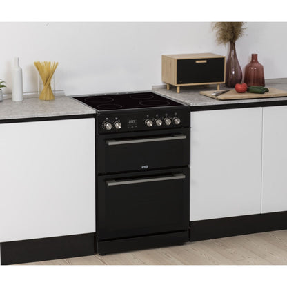 Creda C60CD0BL 60cm Black Double Oven Electric Cooker