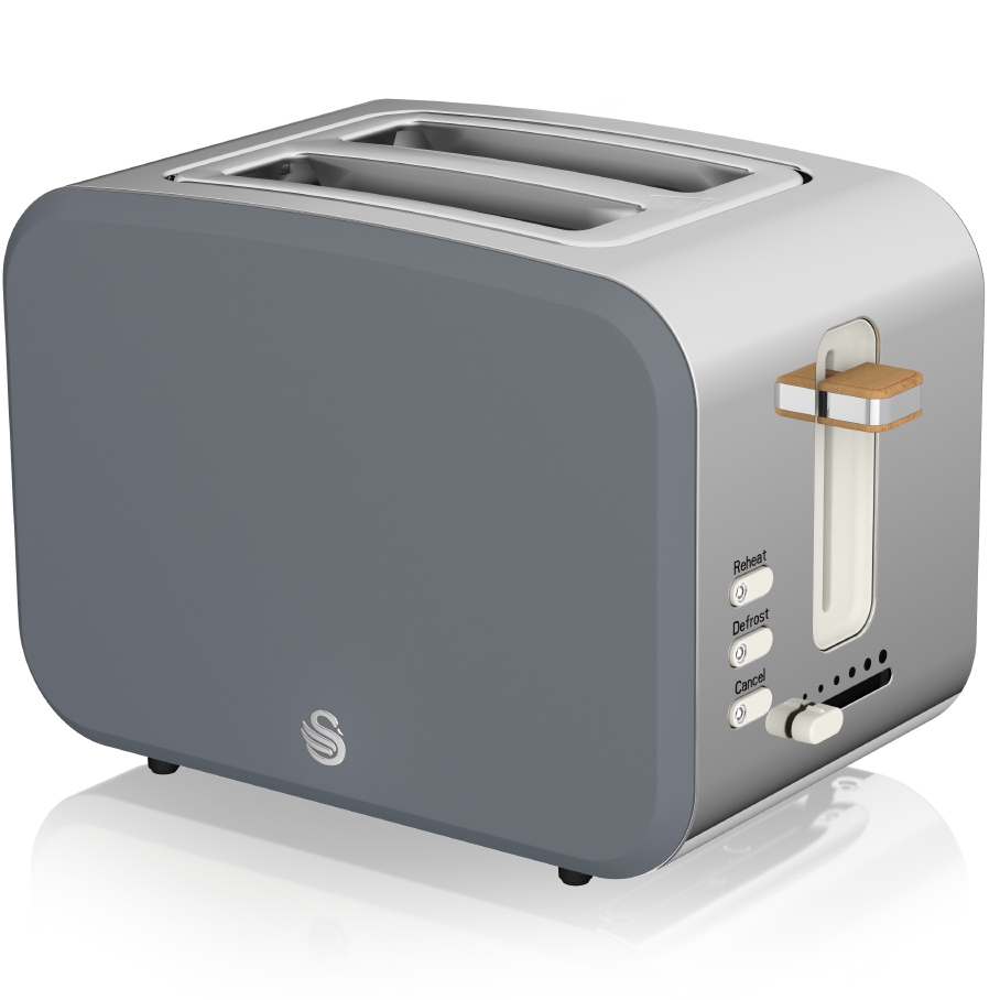 Swan ST14610GRYN 2 Slice Nordic Style Grey Toaster