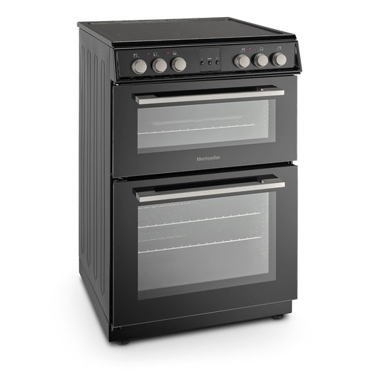 Montpellier MDOC60FK 60CM Black Double Oven Electric Cooker