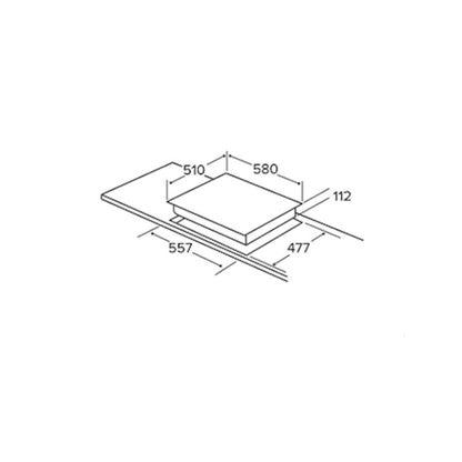 CDA HVG631MB Matte Black 4 Burner Gas On Glass Built In Gas Hob With Off Timer