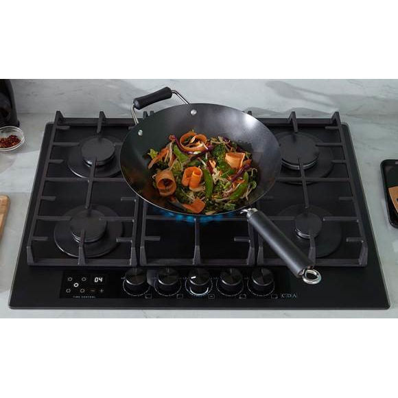 CDA HVG731MB Matte Black Gas On Glass 5 Burner Built In Gas Hob With Off Timer