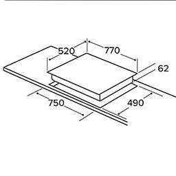 CDA HN7750FR 5 Zone With Bridge Built- in Hard Wired Electric Induction Hob