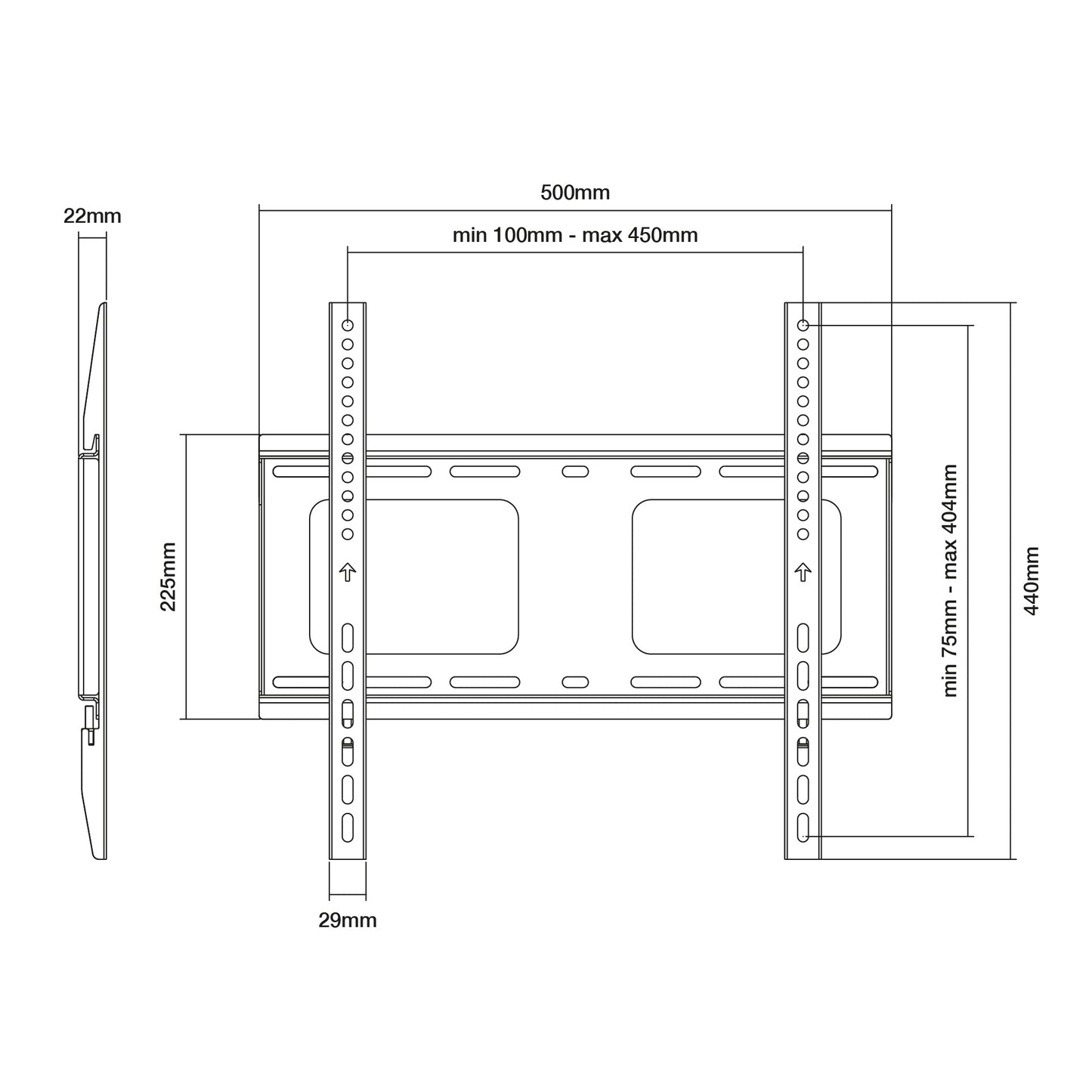 Bracket Flat To The Wall TTAP TTD404FHD Up To 400mm Vesa