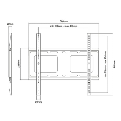 Bracket Flat To The Wall TTAP TTD404FHD Up To 400mm Vesa