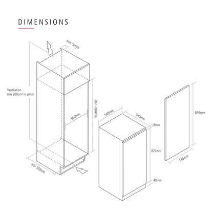 Caple RIF892 88cm Built In Freezer