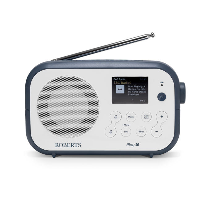 Roberts Play 30 White/Blue Portable Radio