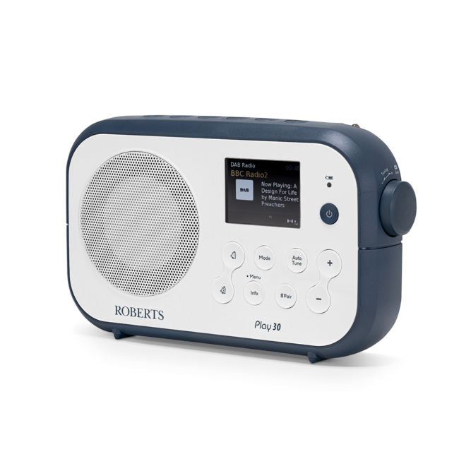 Roberts Play 30 White/Blue Portable Radio