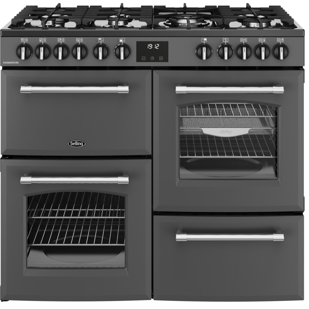 Belling Farmhouse 100DFT Anthracite Dual Fuel Range Cooker