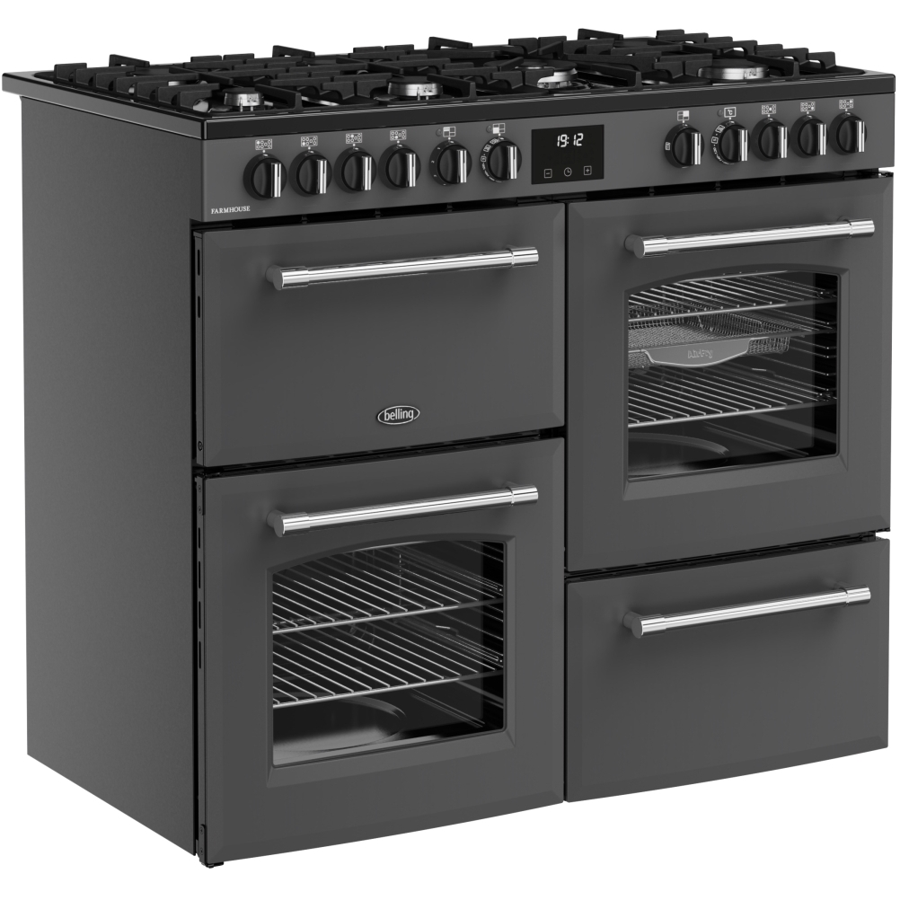 Belling Farmhouse 100DFT Anthracite Dual Fuel Range Cooker