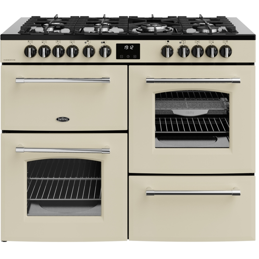 Belling Farmhouse 110DFT Cream Dual Fuel Range Cooker