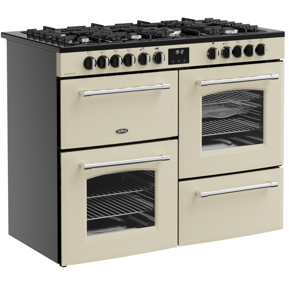 Belling Farmhouse 110DFT Cream Dual Fuel Range Cooker