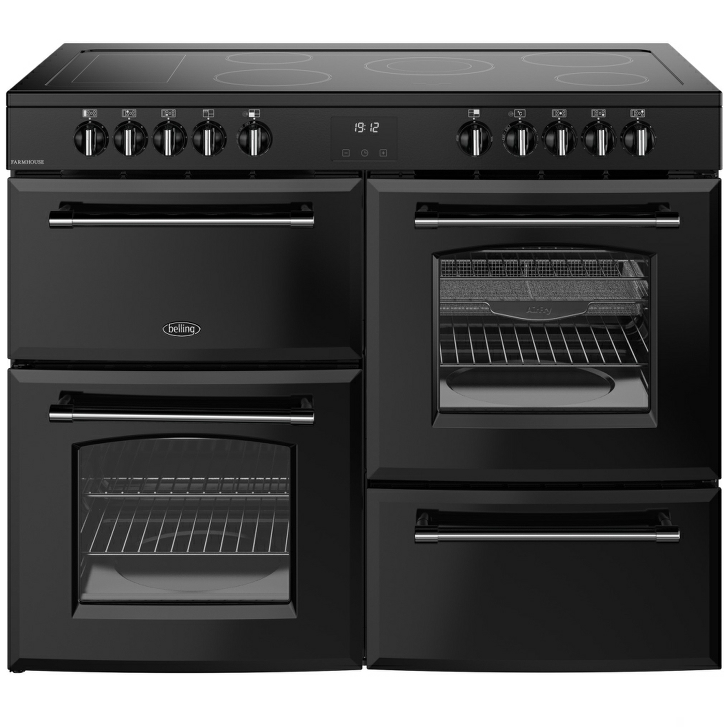 Belling Farmhouse 110E Black Electric Range Cooker