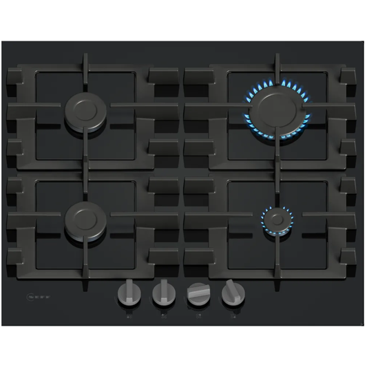 Neff T26NKP4SO N50 Black (Tempered Glass ) Built- In 4 Burner Gas Hob
