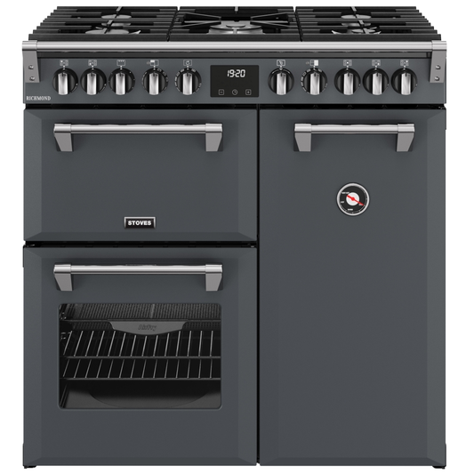 Stoves Richmond 90DFT Anthracite Dual Fuel Range Cooker With 3 Ovens
