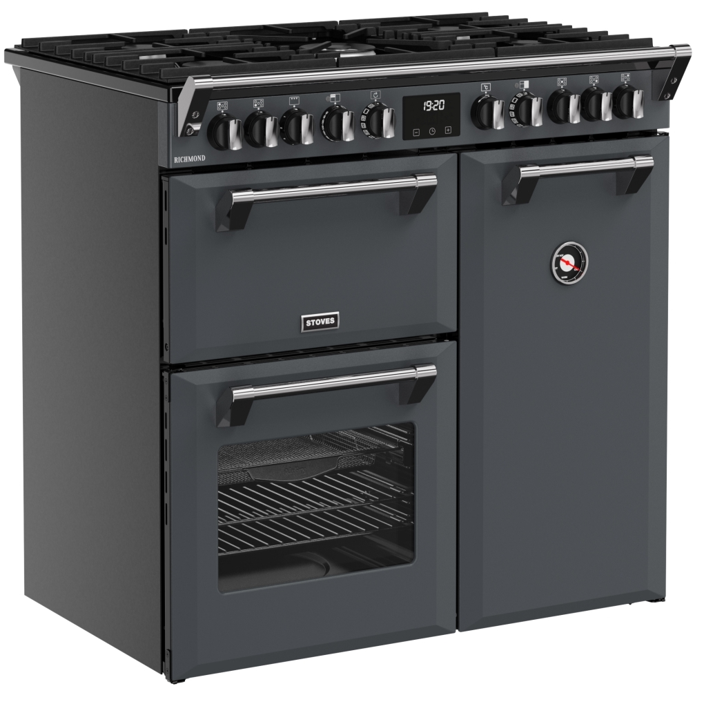 Stoves Richmond 90DFT Anthracite Dual Fuel Range Cooker With 3 Ovens