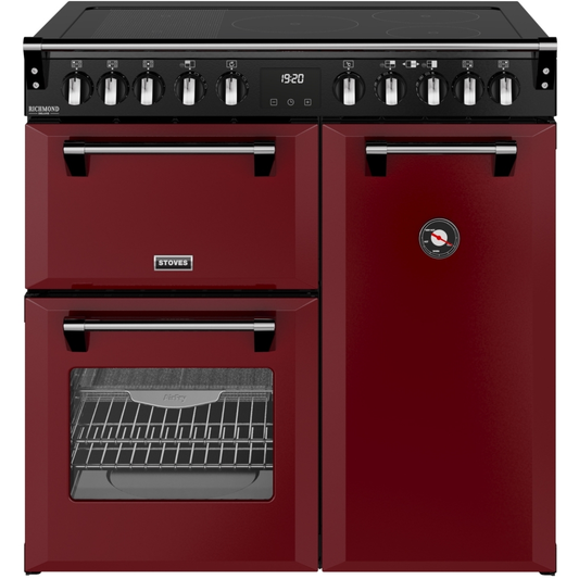 Stoves Richmond Deluxe 90EI Garnet Red Induction Range Cooker With 4 Ovens