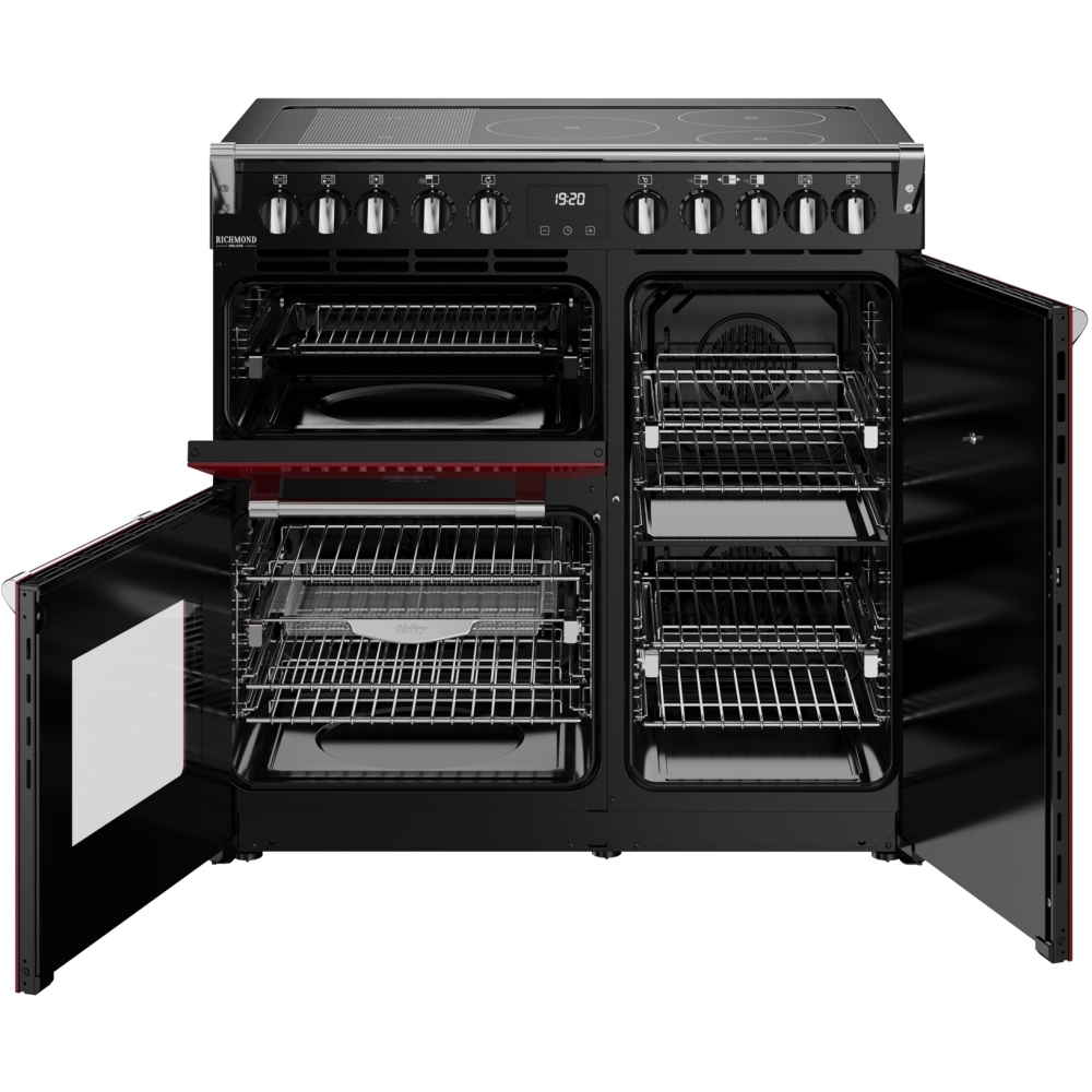 Stoves Richmond Deluxe 90EI Garnet Red Induction Range Cooker With 4 Ovens