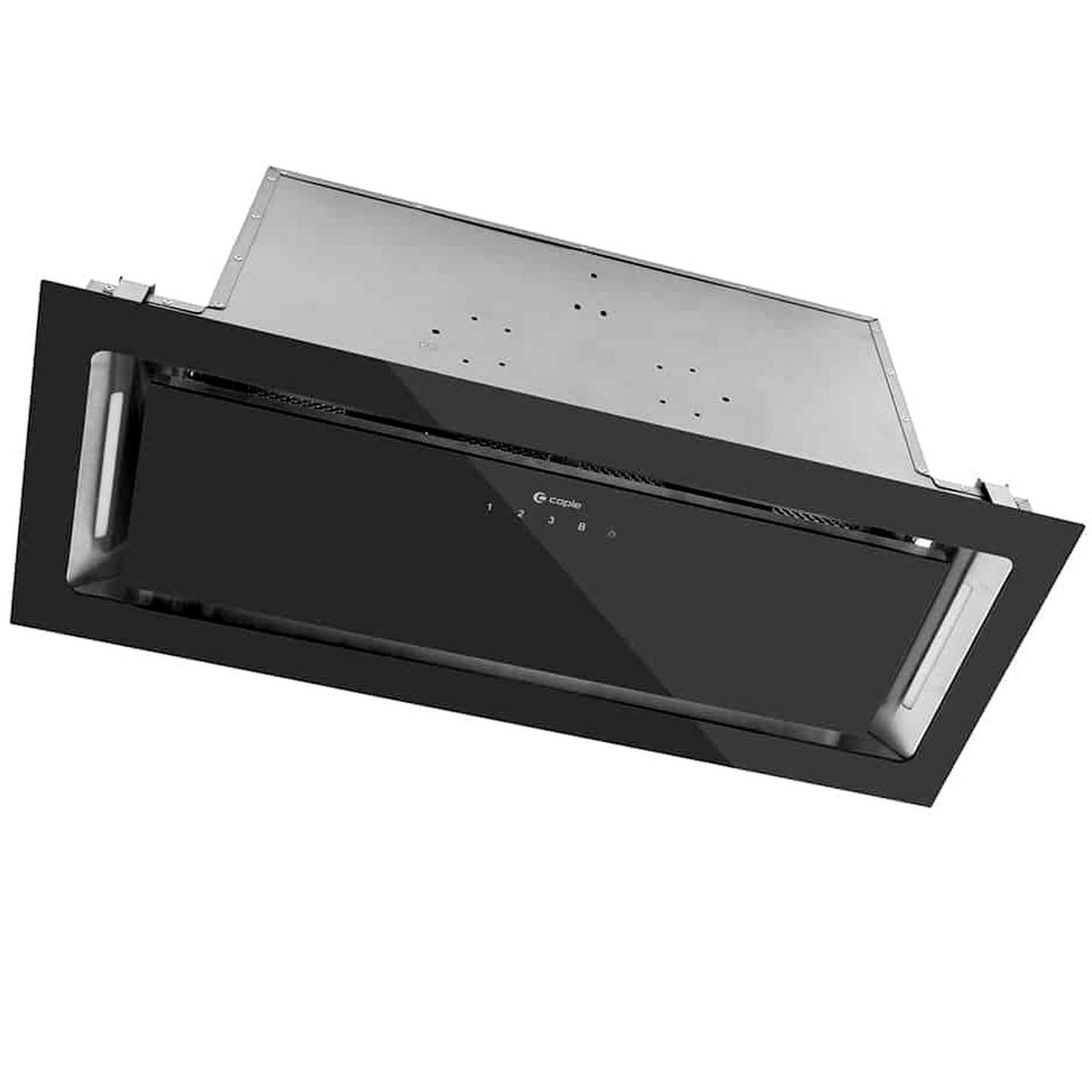 Caple BU756BK 75cm Black Glass Built-Under Cooker Hood