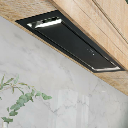 Caple BU756BK 75cm Black Glass Built-Under Cooker Hood