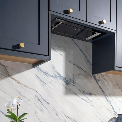 Caple BU526BK 52cm Black Glass Built-Under Cooker Hood