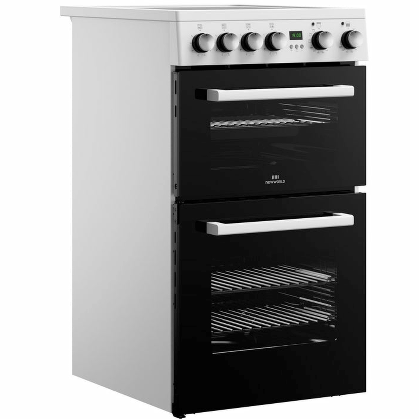 New World NWFDO50EW 50CM White Electric Double Oven Cooker