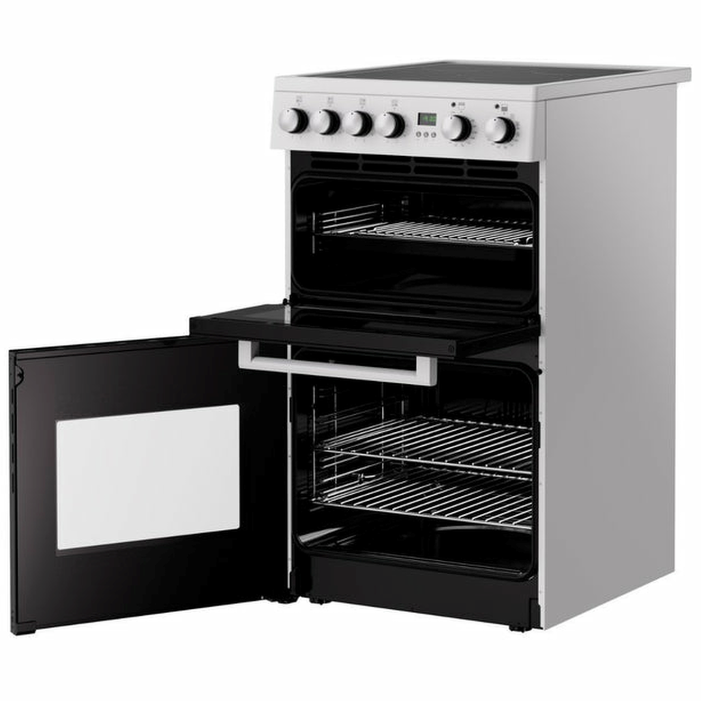 New World NWFDO50EW 50CM White Electric Double Oven Cooker