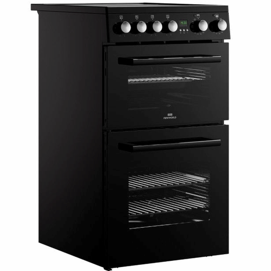 New World NWFDO50EB 50CM Black Electric Double Oven Cooker