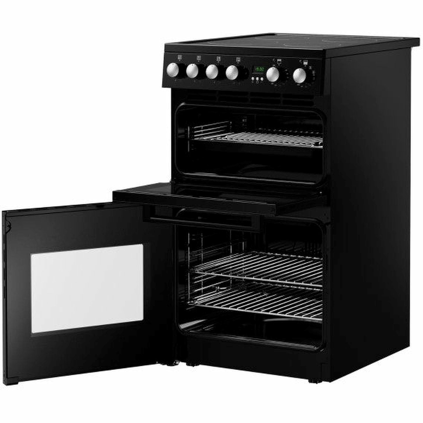 New World NWFDO50EB 50CM Black Electric Double Oven Cooker