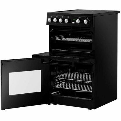 New World NWFDO50EB 50CM Black Electric Double Oven Cooker