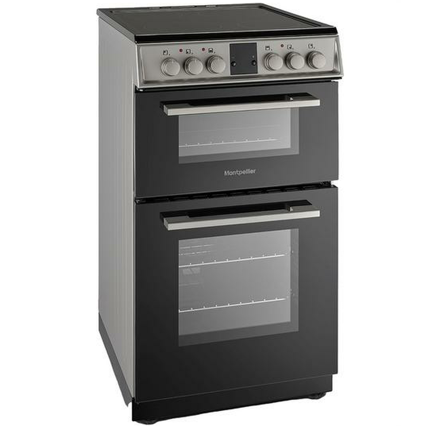 Montpellier MDOC50FS 50CM Silver Double Oven Electric Cooker