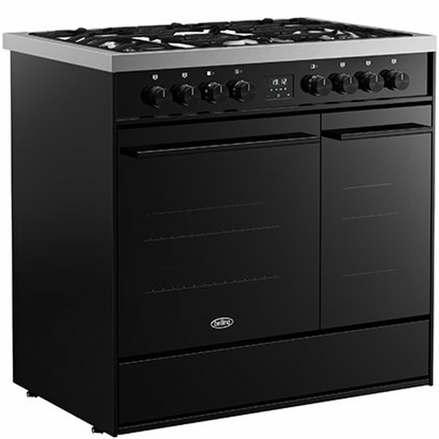 Belling Vision+ 90DFT Black Steel Dual Fuel Range Cooker